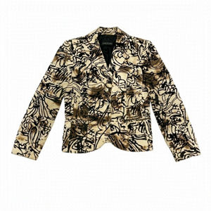 Vintage Abstract Betty Barlay blazer fits S-M cream black velvet like woman’s